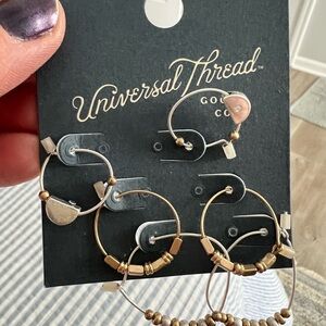 Universal Thread Mixed Metal Hoop Earrings